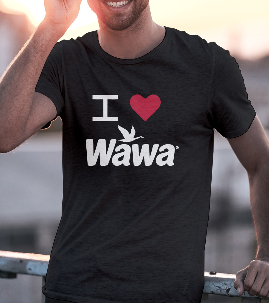 I Love Wawa Logo With Heart And Goose T-Shirt
