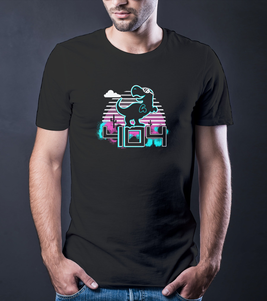 Georgenotfound 404 Dinosaur Retro Sunset T-Shirt