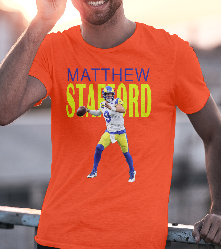 Matthew Stafford Rams Quarterback NFL Football Action T-Shirt