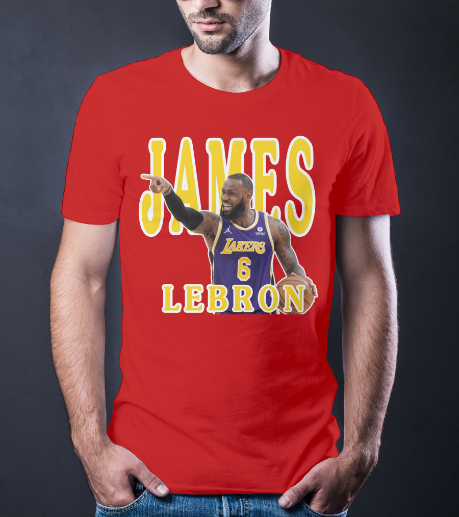LeBron James Lakers Basketball 6 Jersey T-Shirt