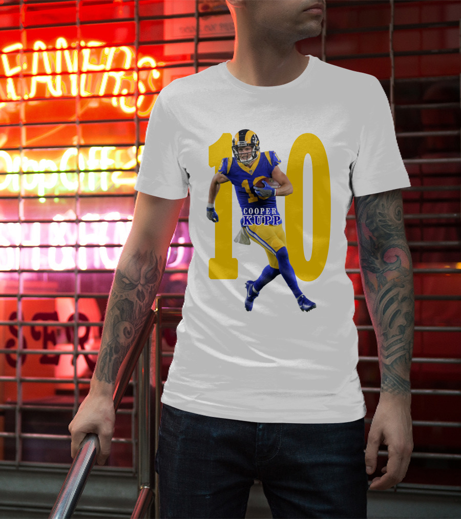 Cooper Kupp NFL Number 10 Action Rams Football T-Shirt