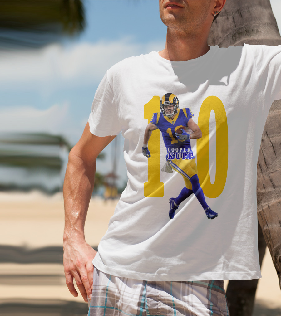 Cooper Kupp NFL Number 10 Action Rams Football T-Shirt