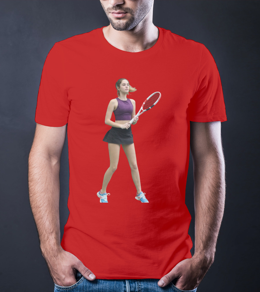 Mackenzie Raine Tennis Player With Racket T-Shirt