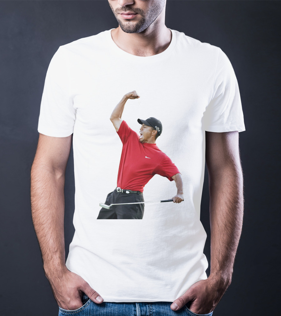 Tiger Woods Golf Victory Red Putter T-Shirt