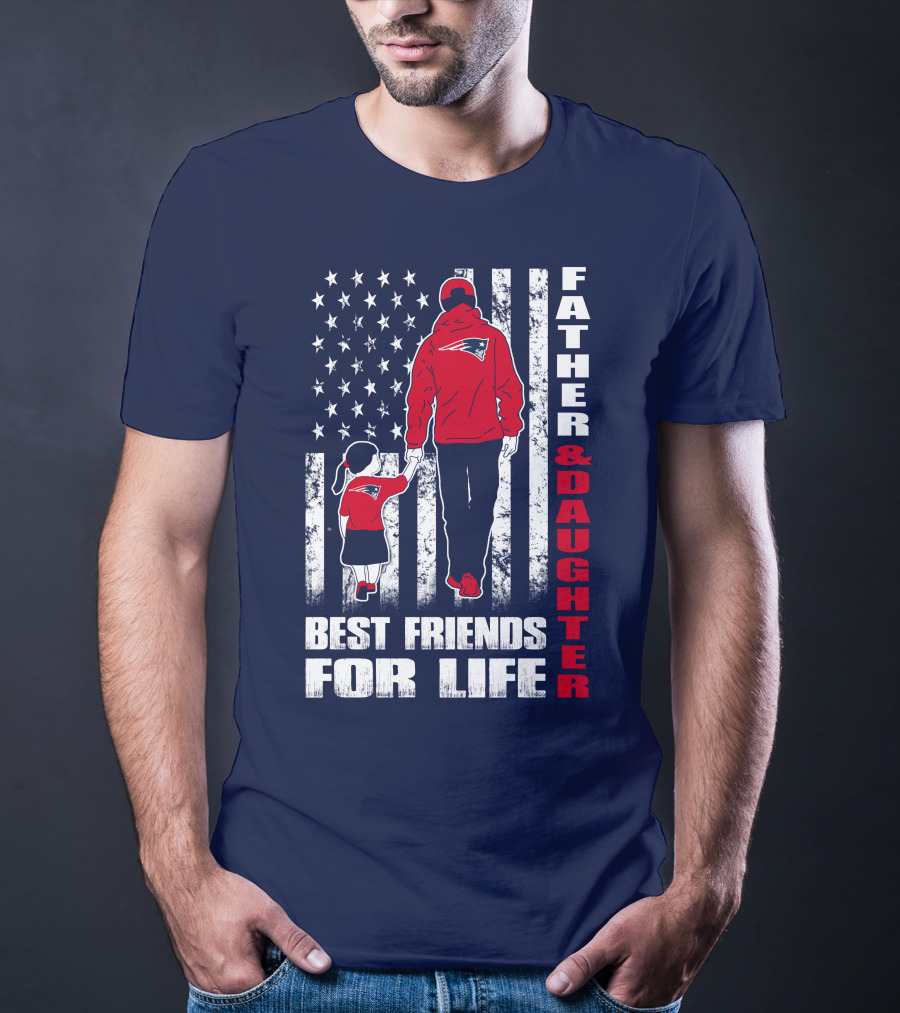 Father And Daughter Best Friends For Life Patriots Flag T-Shirt