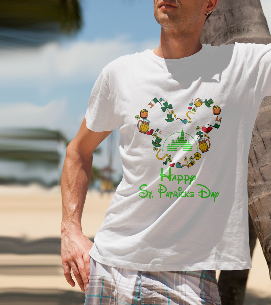 Happy St. Patrick's Day Castle And Shamrocks T-Shirt