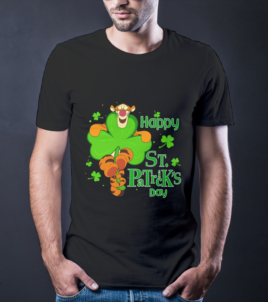 Happy St. Patrick's Day Tigger Clover T-Shirt
