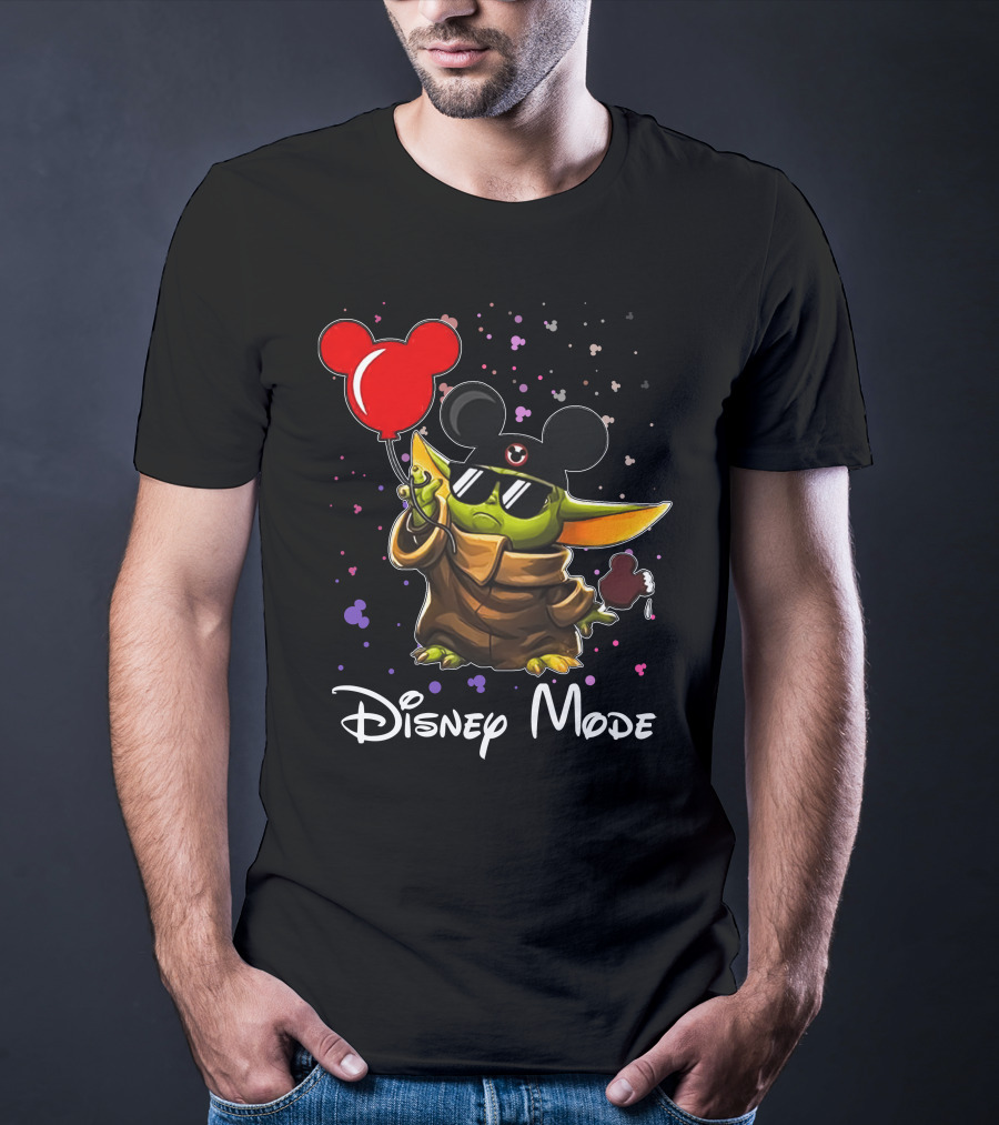 Disney Mode Baby Yoda With Mickey Balloon And Ears T-Shirt