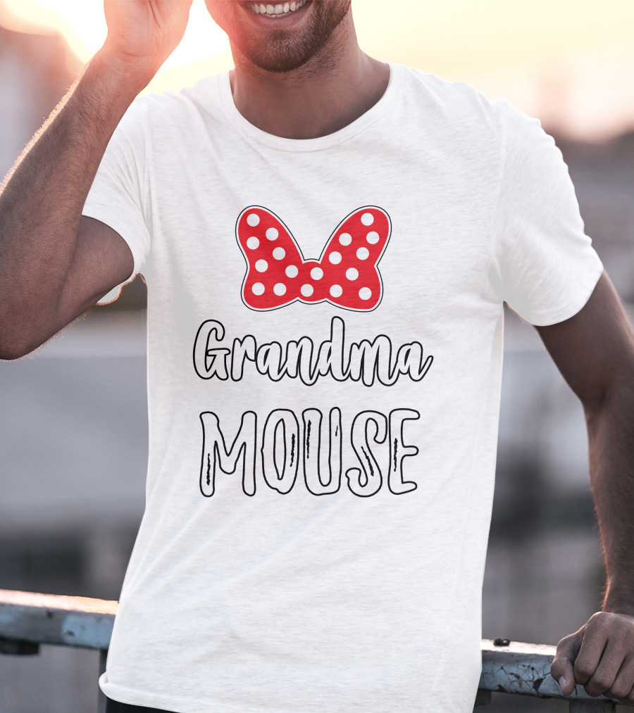 Grandma Mouse Bow Dots T-Shirt