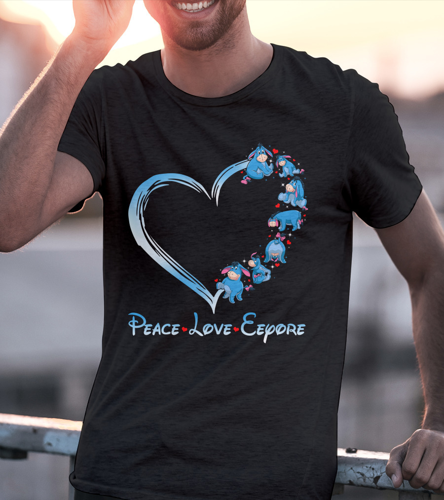 Peace Love Eeyore Heart T-Shirt