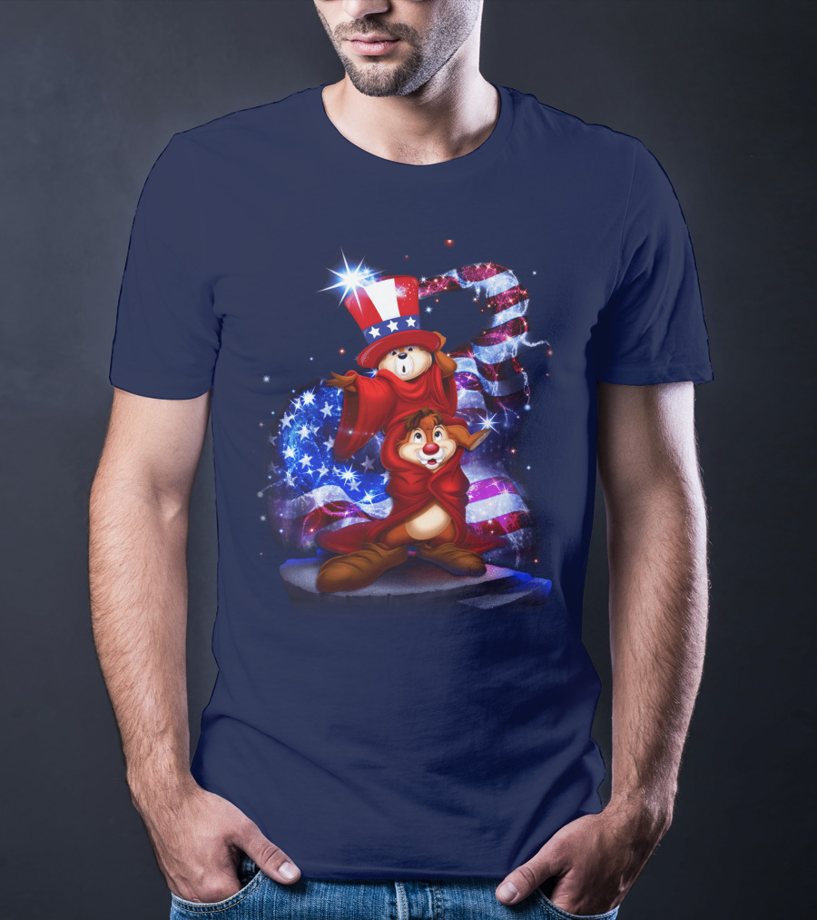 Chip 'n' Dale USA Patriotic Magic Hat T-Shirt