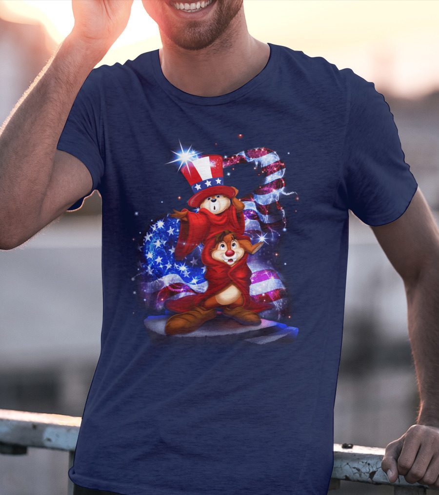 Chip 'n' Dale USA Patriotic Magic Hat T-Shirt