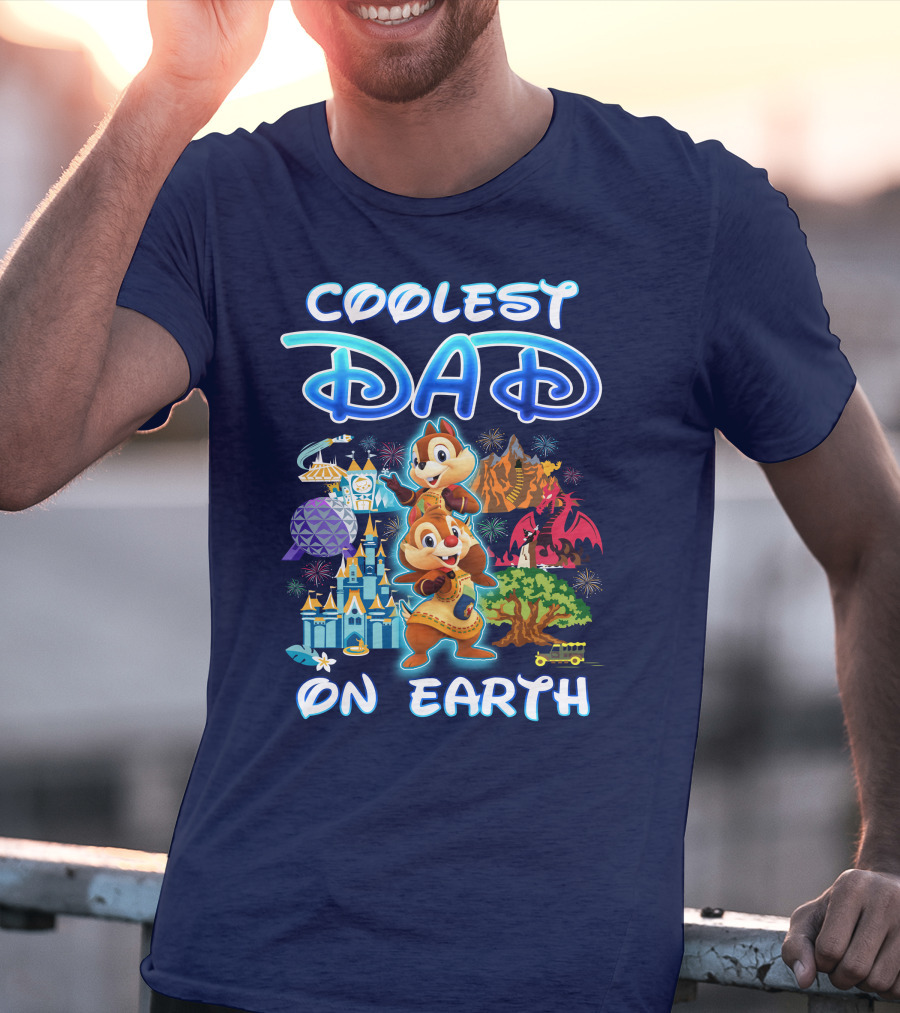 Coolest Dad On Earth Chipmunks Magical Park Adventure T-Shirt