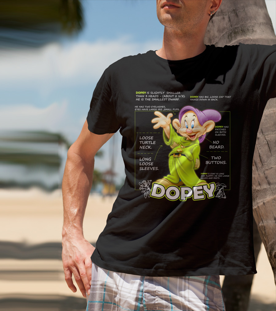 DOPEY Fun Loose Turtle Neck Two Buttons Long Sleeves T-Shirt