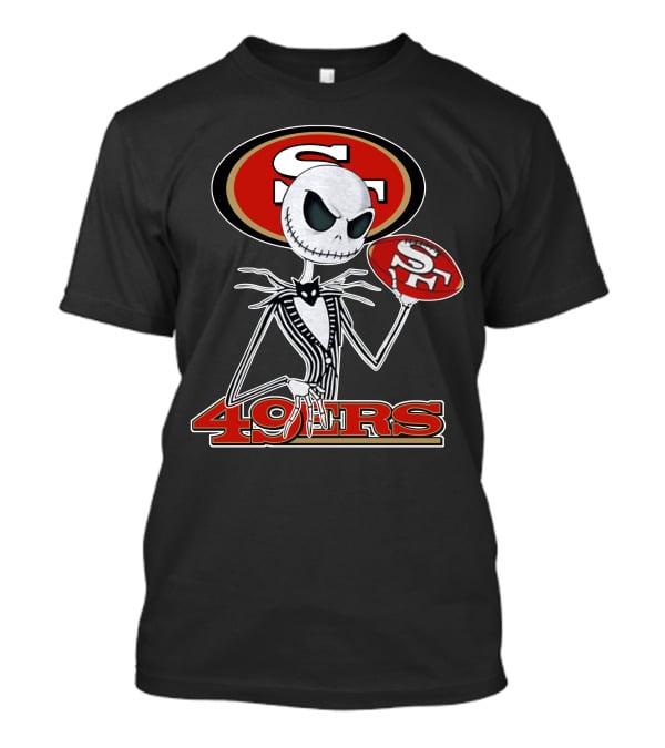 49ers Jack Skellington Football Crossover NFL T-Shirt