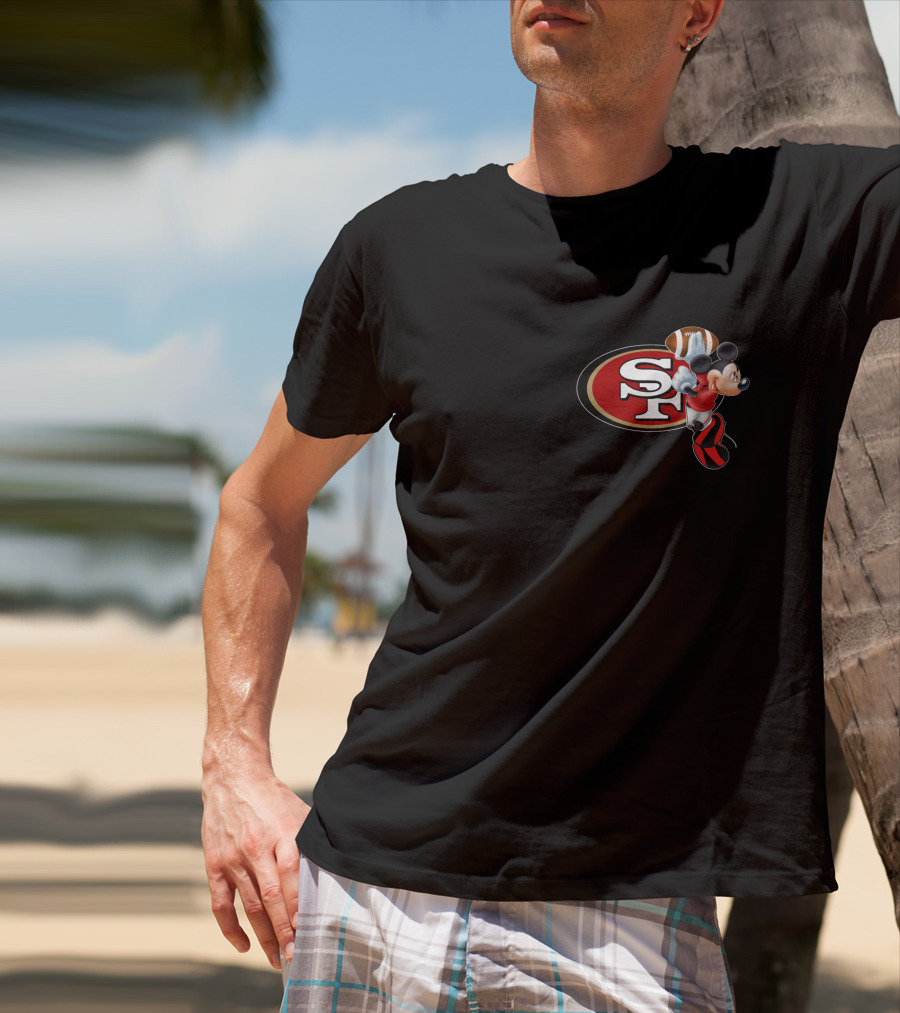 SF 49ers Mickey Mouse Football T-Shirt