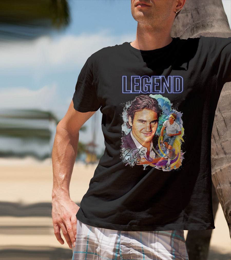 Legend Roger Federer Tennis Icon Signed T-Shirt