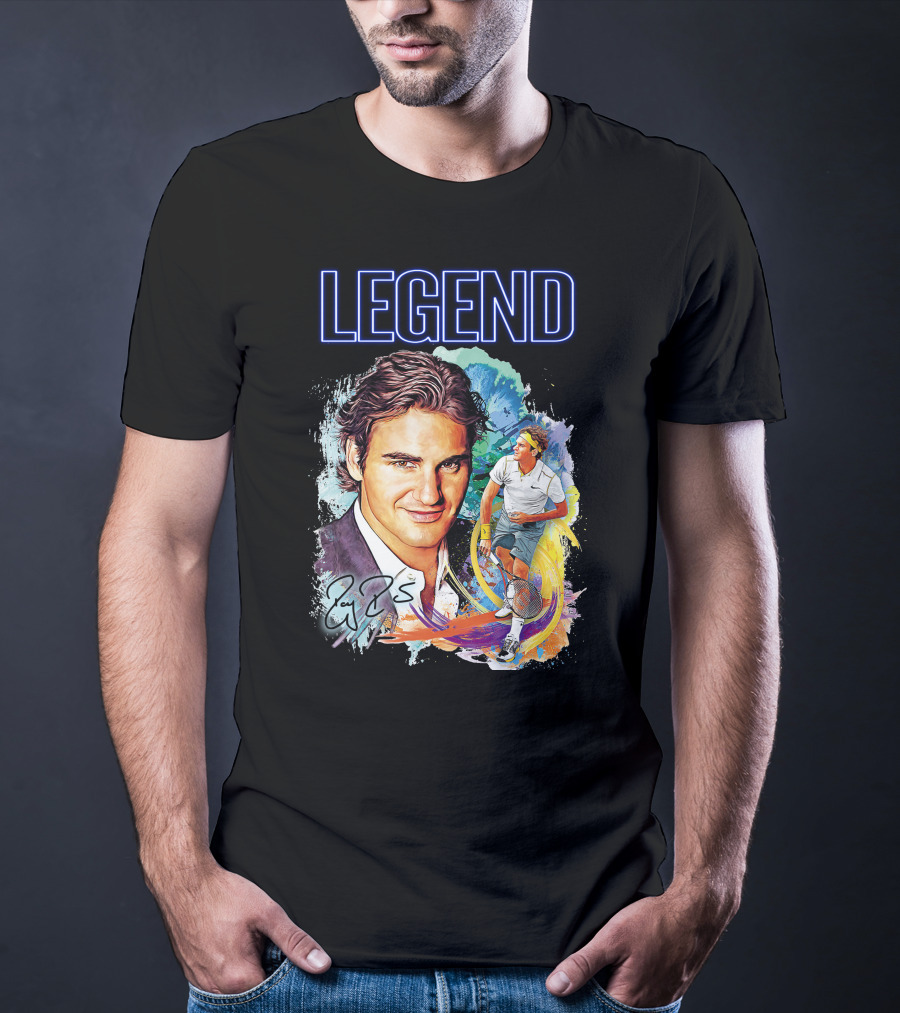 Legend Roger Federer Tennis Icon Signed T-Shirt