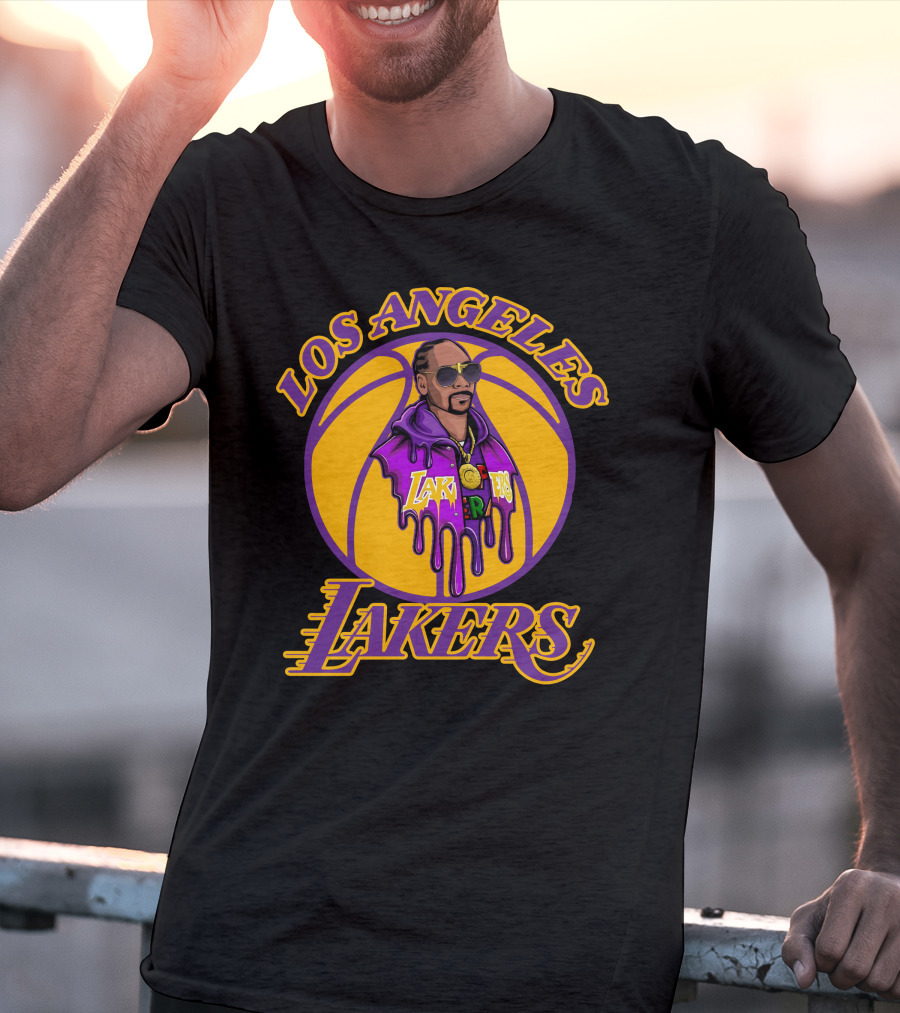 Los Angeles Lakers Snoop Dogg Basketball Drip T-Shirt