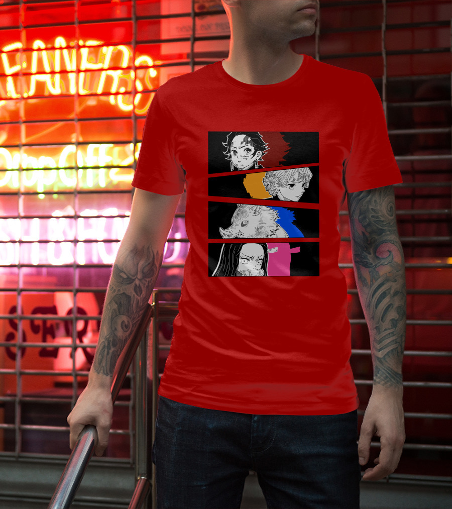 Demon Slayer Heroes Manga Style Characters T-Shirt