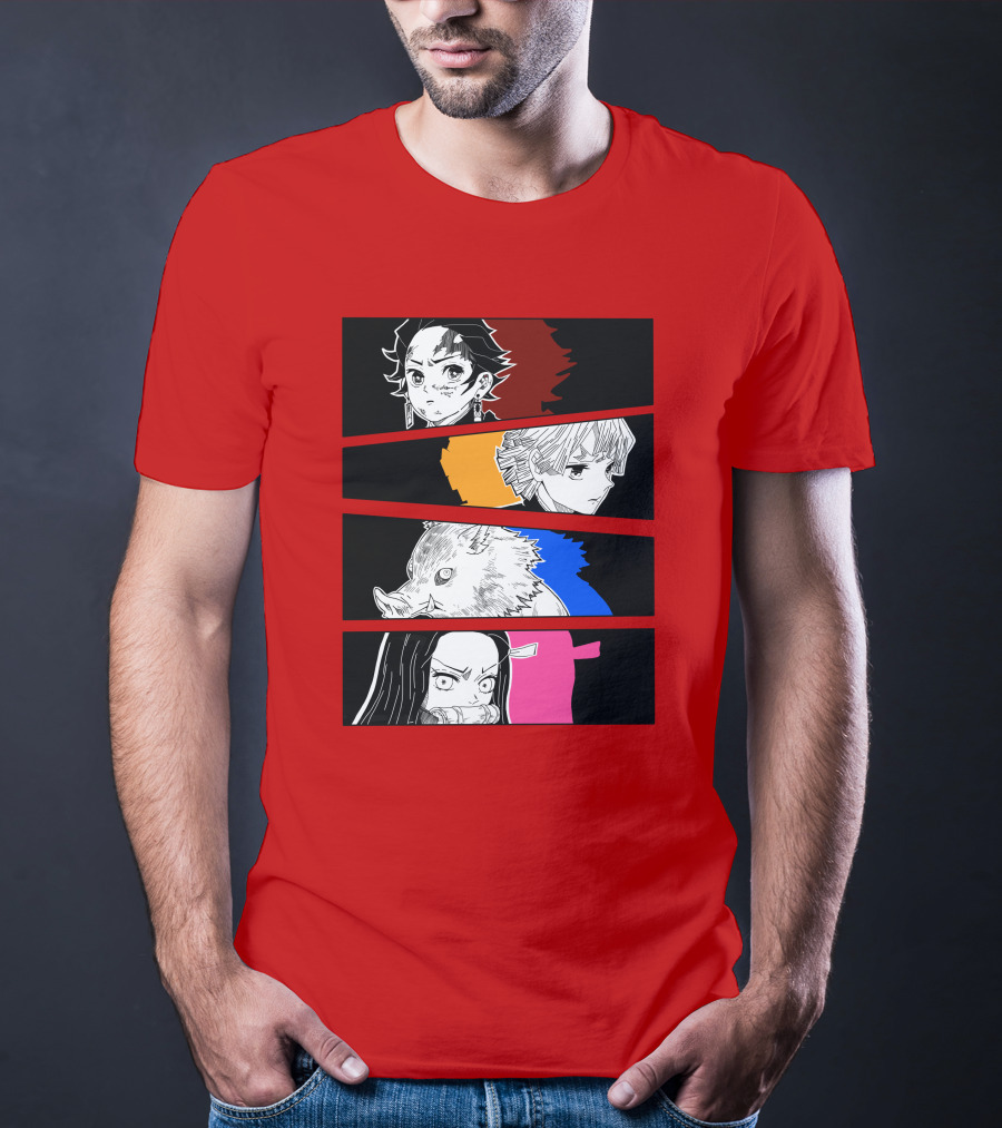 Demon Slayer Heroes Manga Style Characters T-Shirt