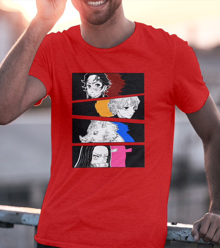 Demon Slayer Heroes Manga Style Characters T-Shirt