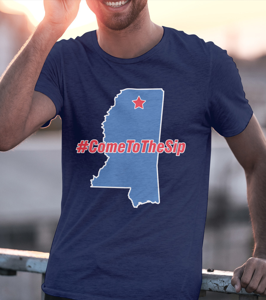 Lane Kiffin Come To The Sip #ComeToTheSip Mississippi Outline With Star T-Shirt