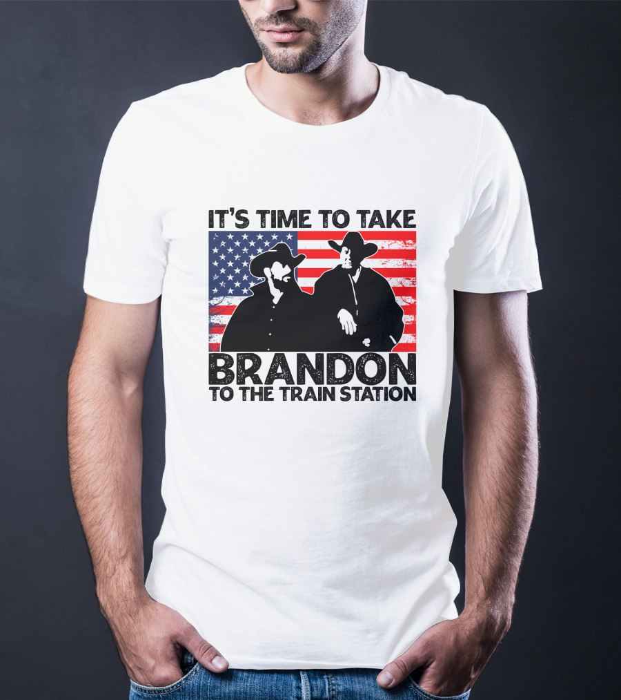 Yellowstone It's Time To Take Brandon To The Train Station American Flag Cowboy T-Shirt