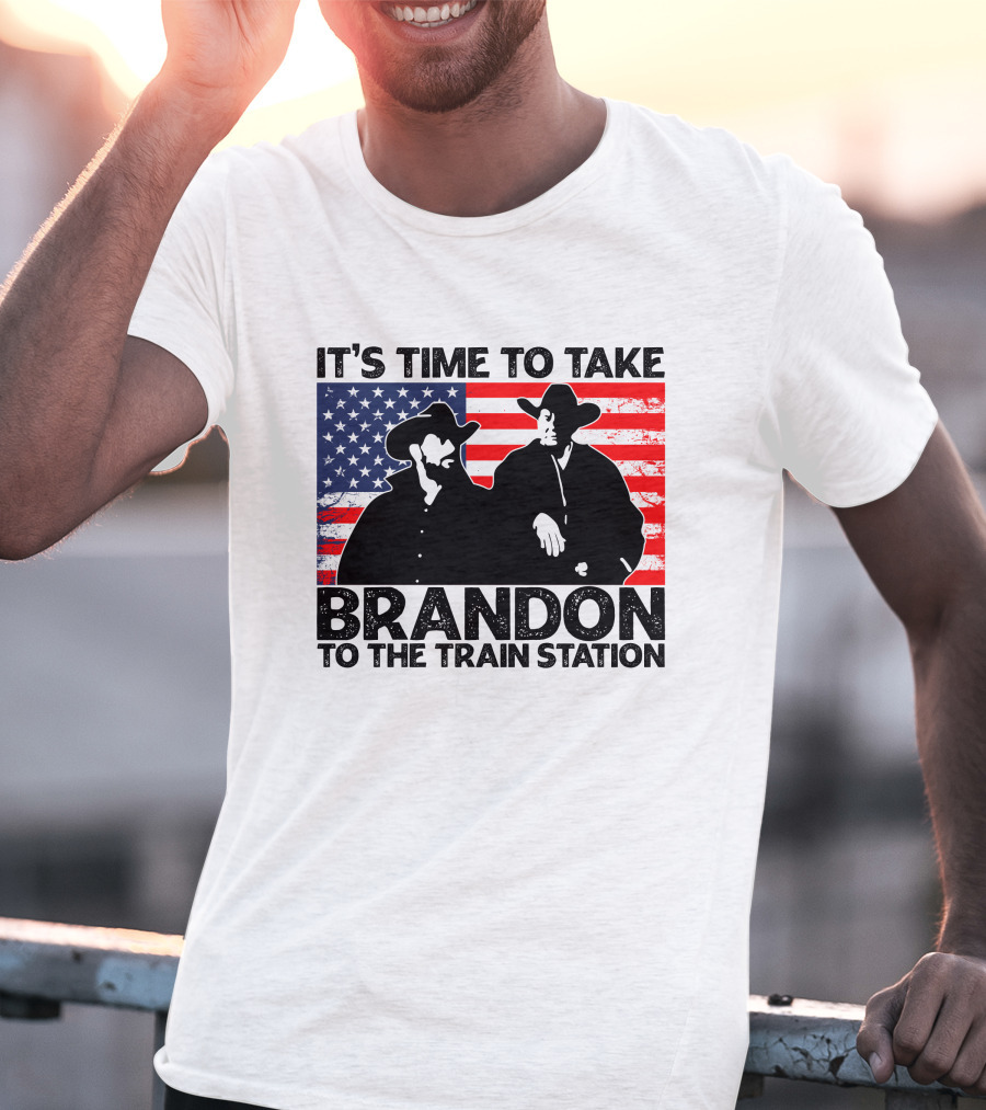 Yellowstone It's Time To Take Brandon To The Train Station American Flag Cowboy T-Shirt