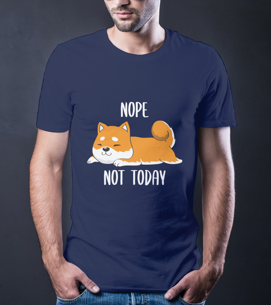 Nope Not Today Shiba Inu Men Casual T-Shirt