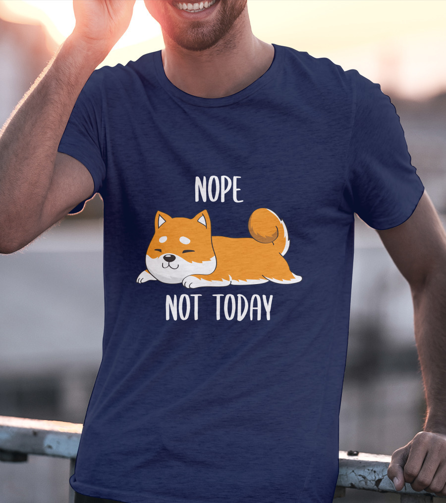 Nope Not Today Shiba Inu Men Casual T-Shirt