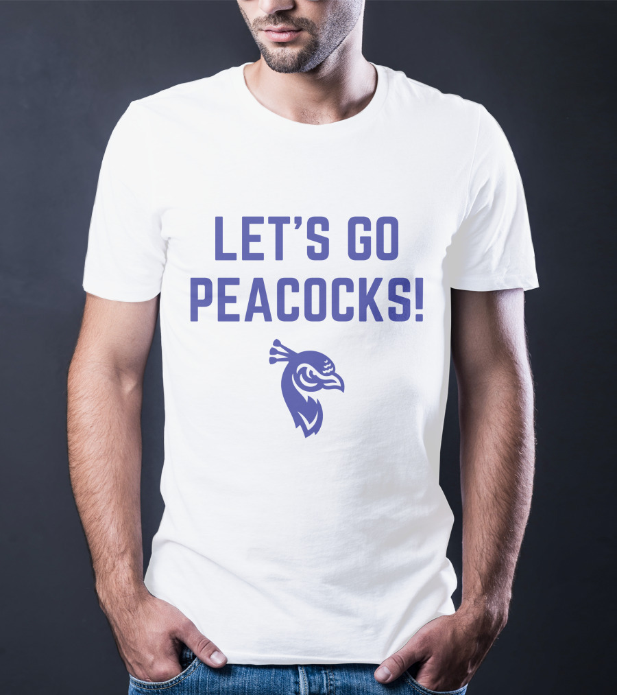 LET'S GO PEACOCKS Blue Peacock Head T-Shirt