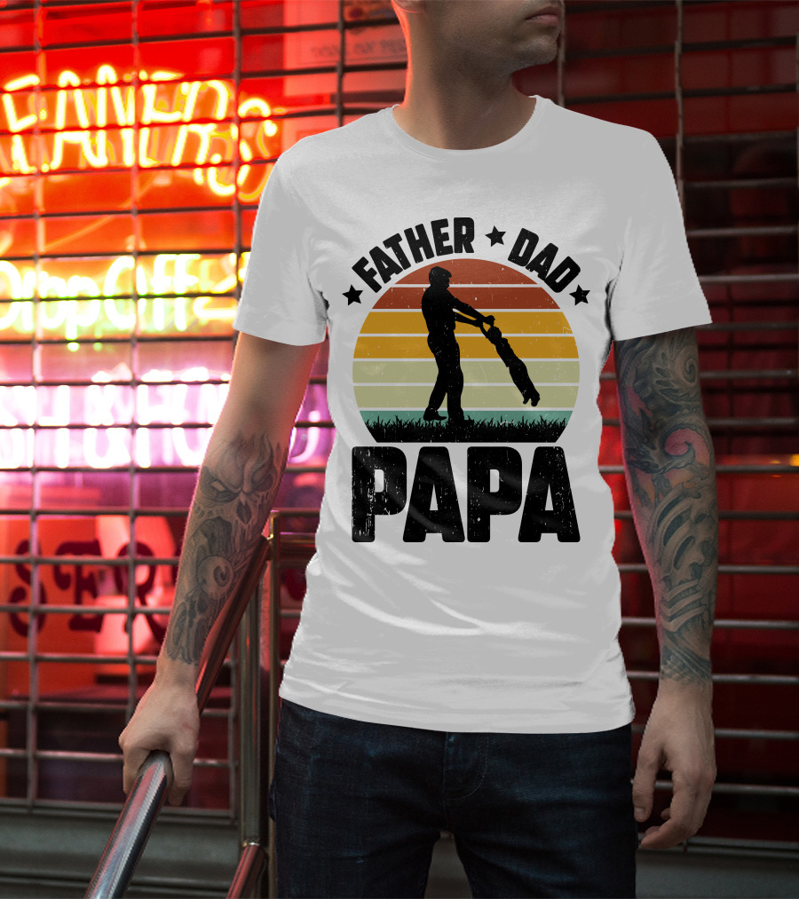 Father Dad Papa Vintage Sunset T-Shirt