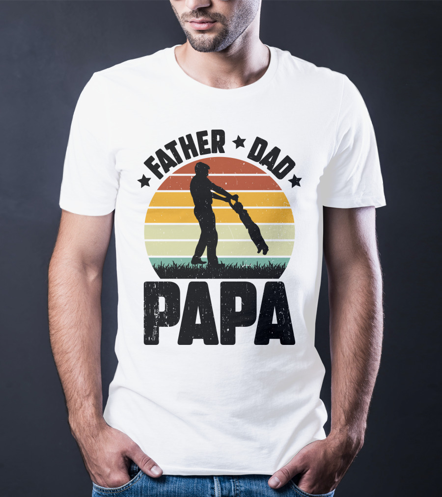 Father Dad Papa Vintage Sunset T-Shirt