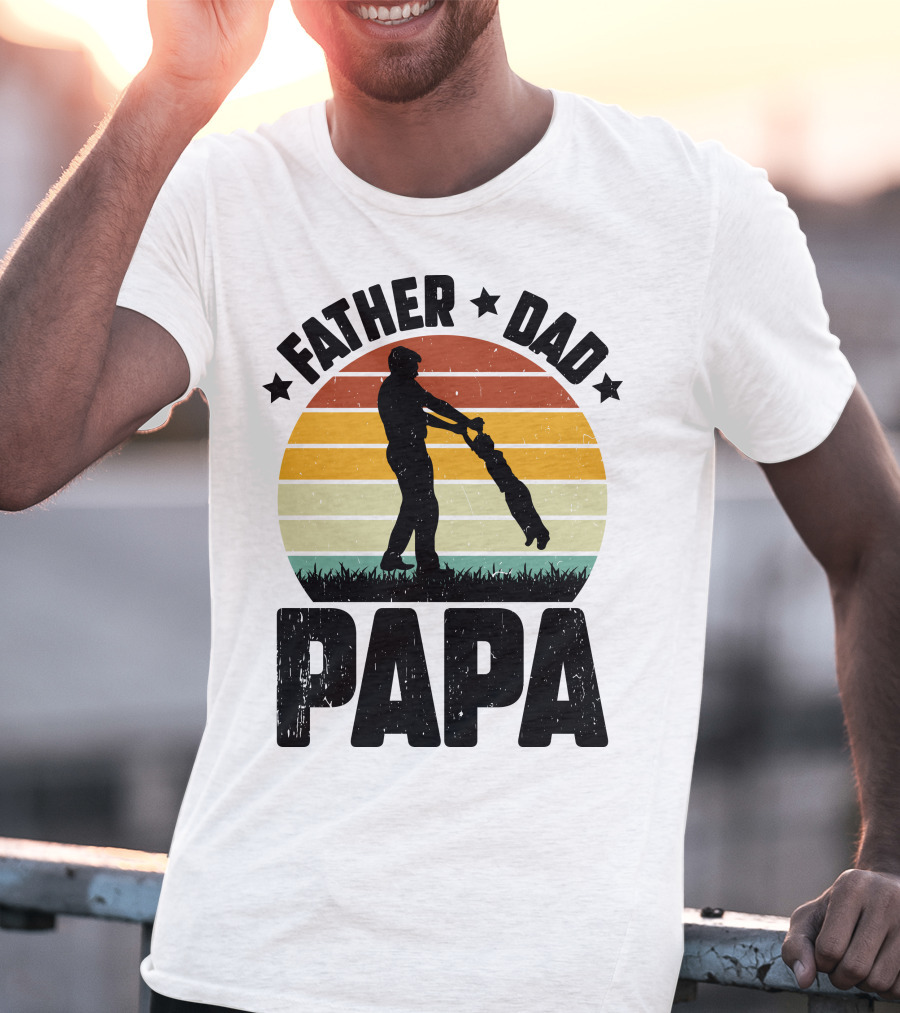 Father Dad Papa Vintage Sunset T-Shirt