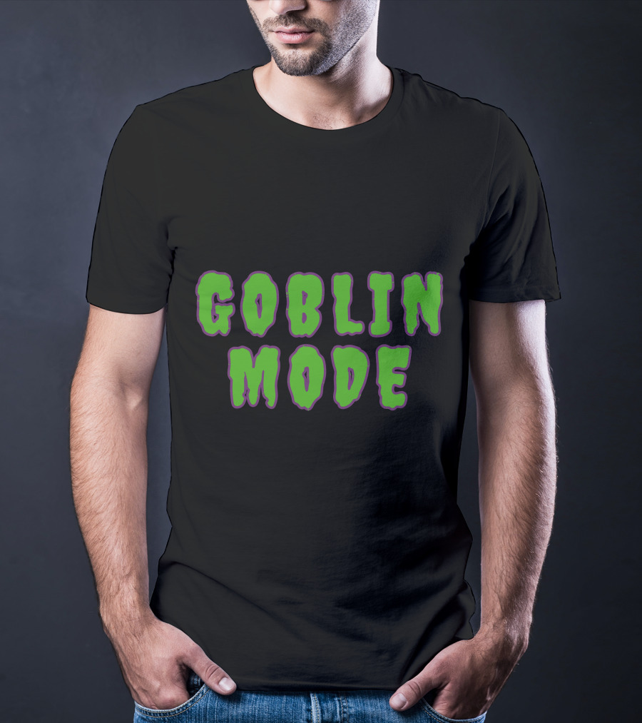GOBLIN MODE Green Drip Text T-Shirt