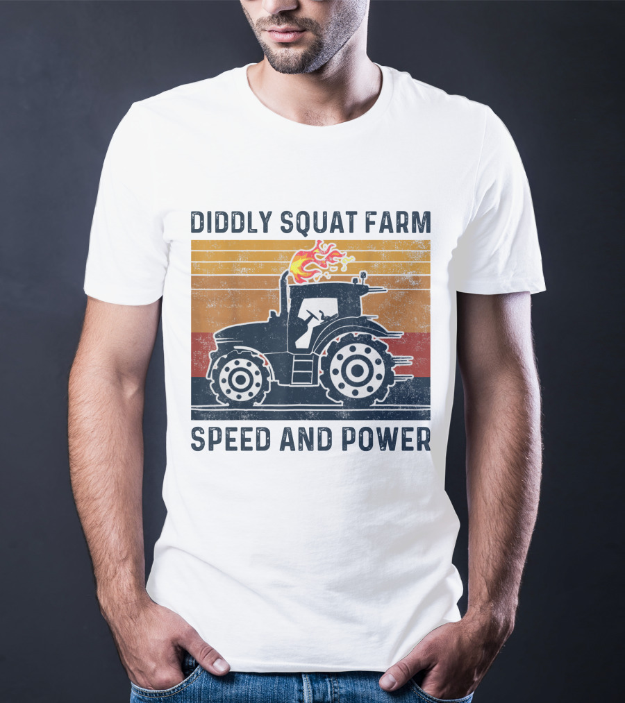 Diddly Squat Farm Tractor Speed And Power With Fire Elements T-Shirt