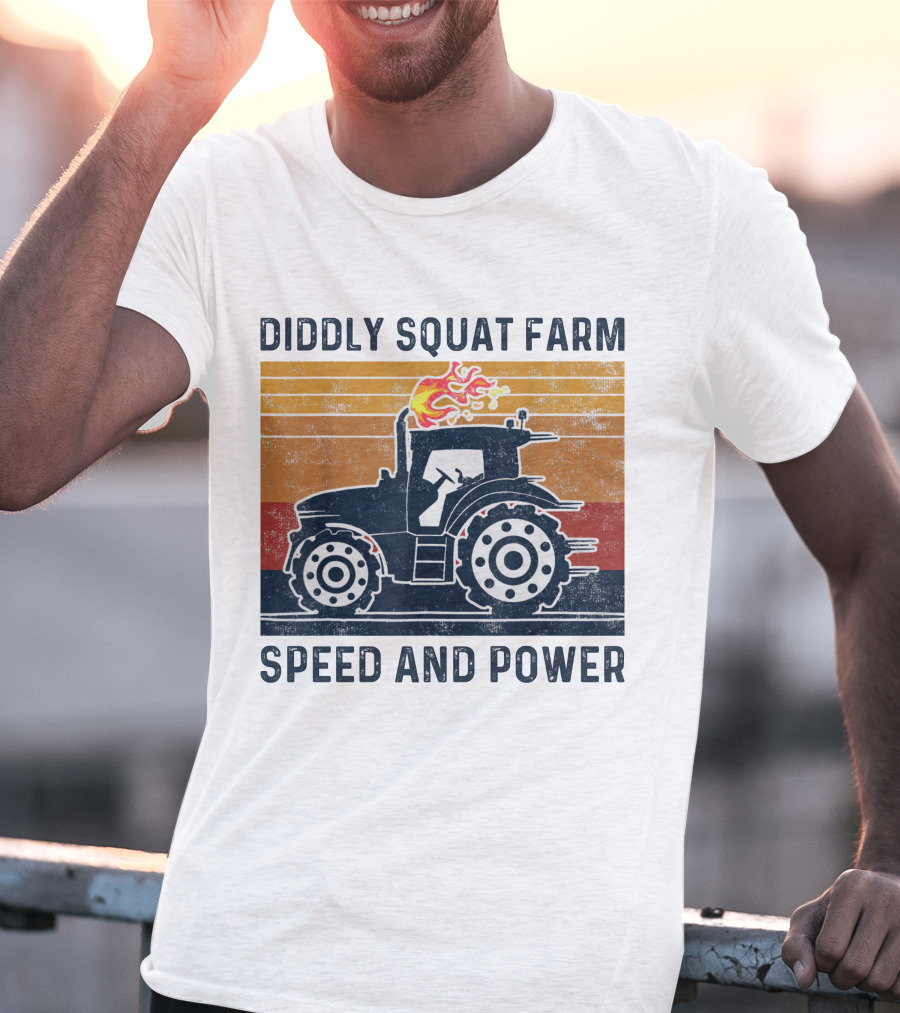 Diddly Squat Farm Tractor Speed And Power With Fire Elements T-Shirt