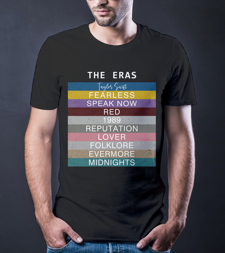 Taylor Swift The Eras Fearless Speak Now Red 1989 Reputation Lover Folklore Evermore Midnights T-Shirt