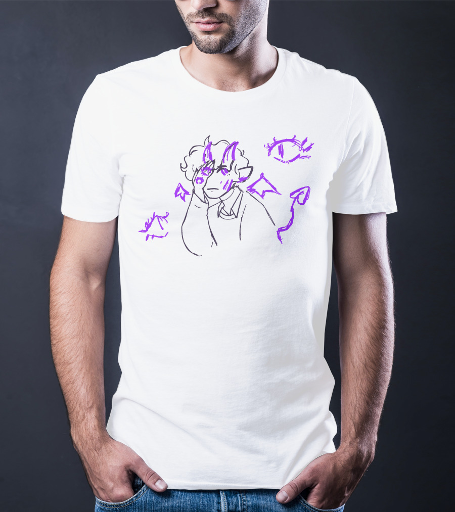 Jelly Bean Demon With Purple Eyes And Horns T-Shirt