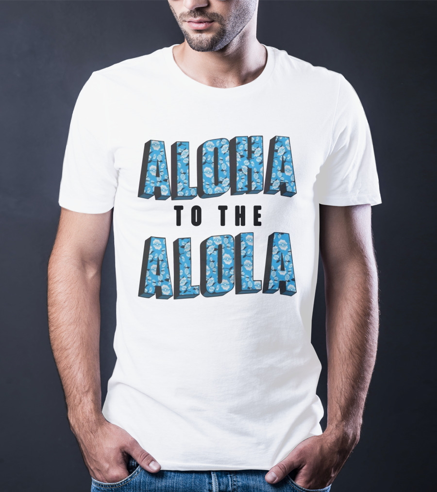 Aloha To The Alola Pokémon Pattern Typography T-Shirt