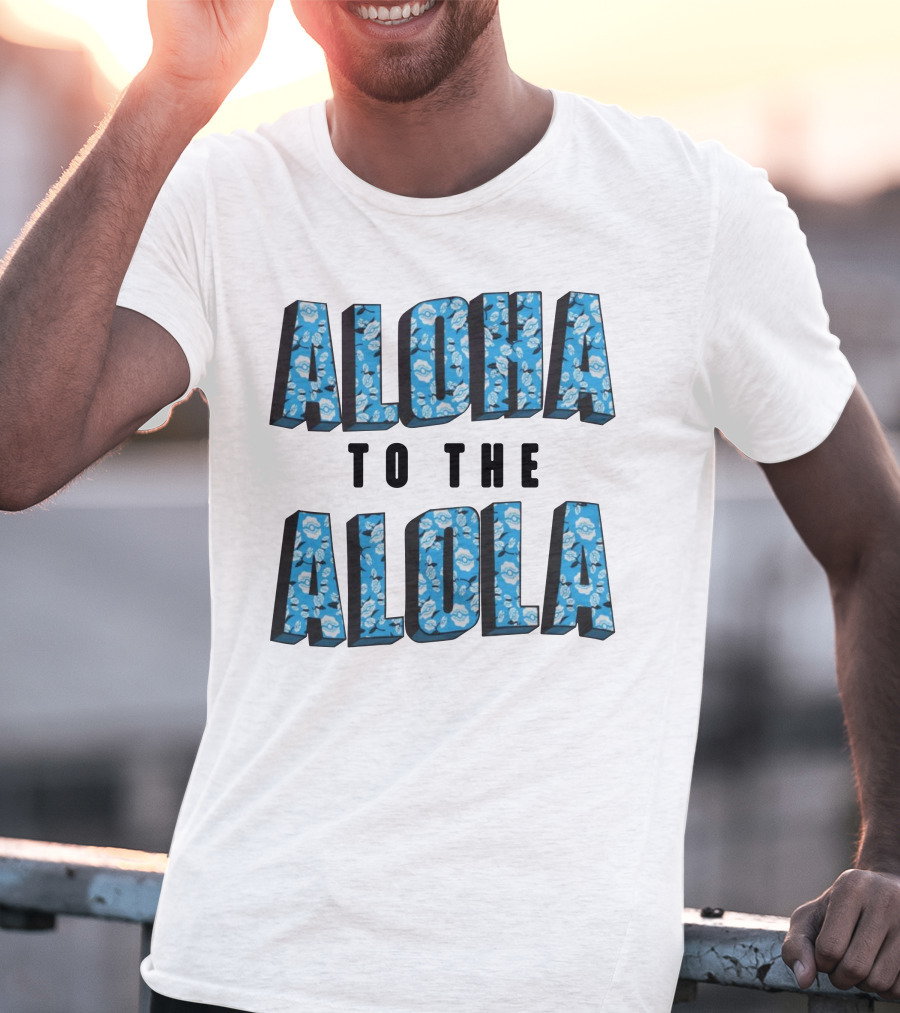 Aloha To The Alola Pokémon Pattern Typography T-Shirt