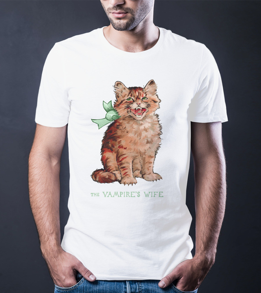 The Vampire's Wife Smiling Cat With Green T-Shirt