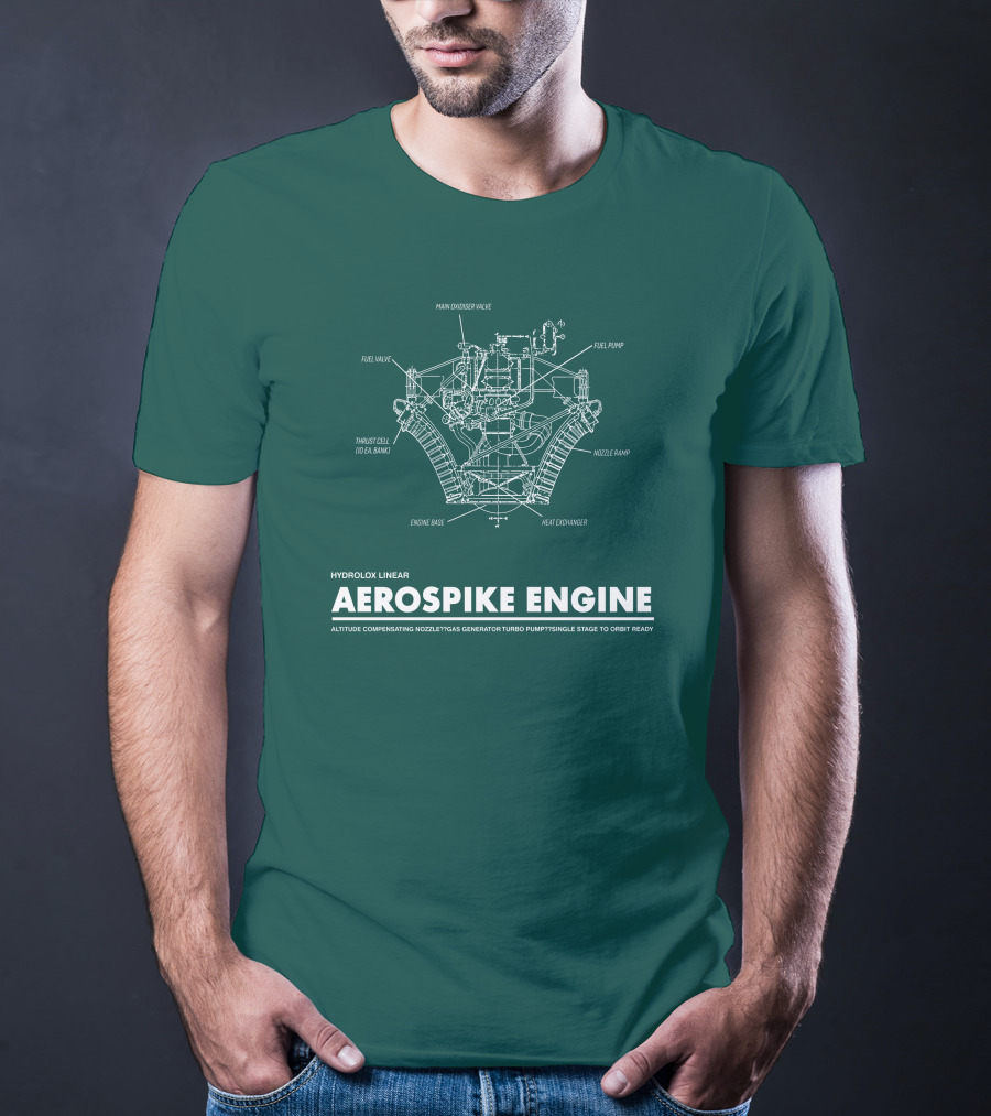 Hydrolox Linear Aerospike Engine Diagram Altitude Compensating Nozzle Turbo Pump T-Shirt