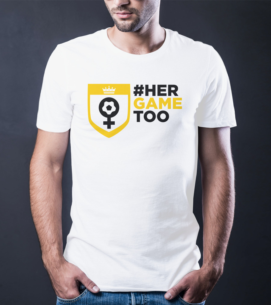 Her Game Too Soccer Symbol Empowerment T-Shirt