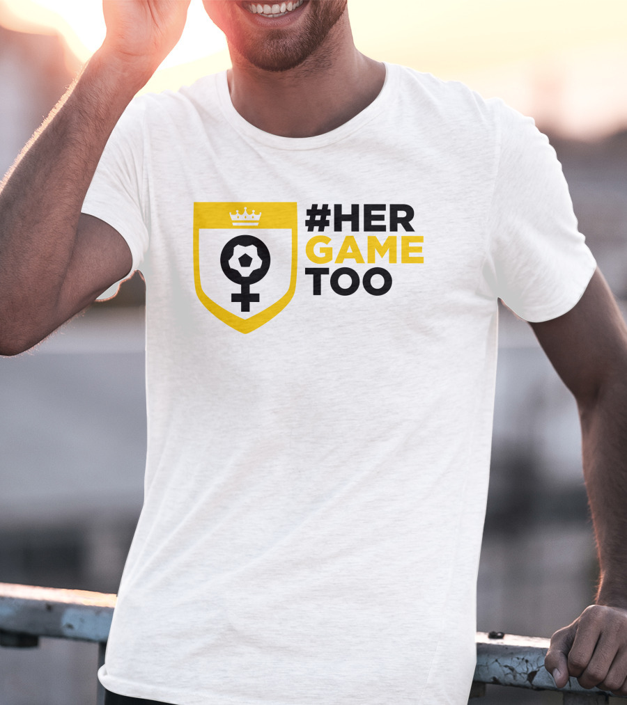 Her Game Too Soccer Symbol Empowerment T-Shirt