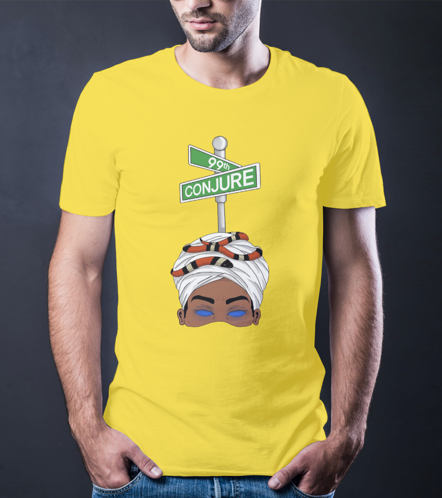 99Th Conjure Street Sign With Snake And Headwrap T-Shirt