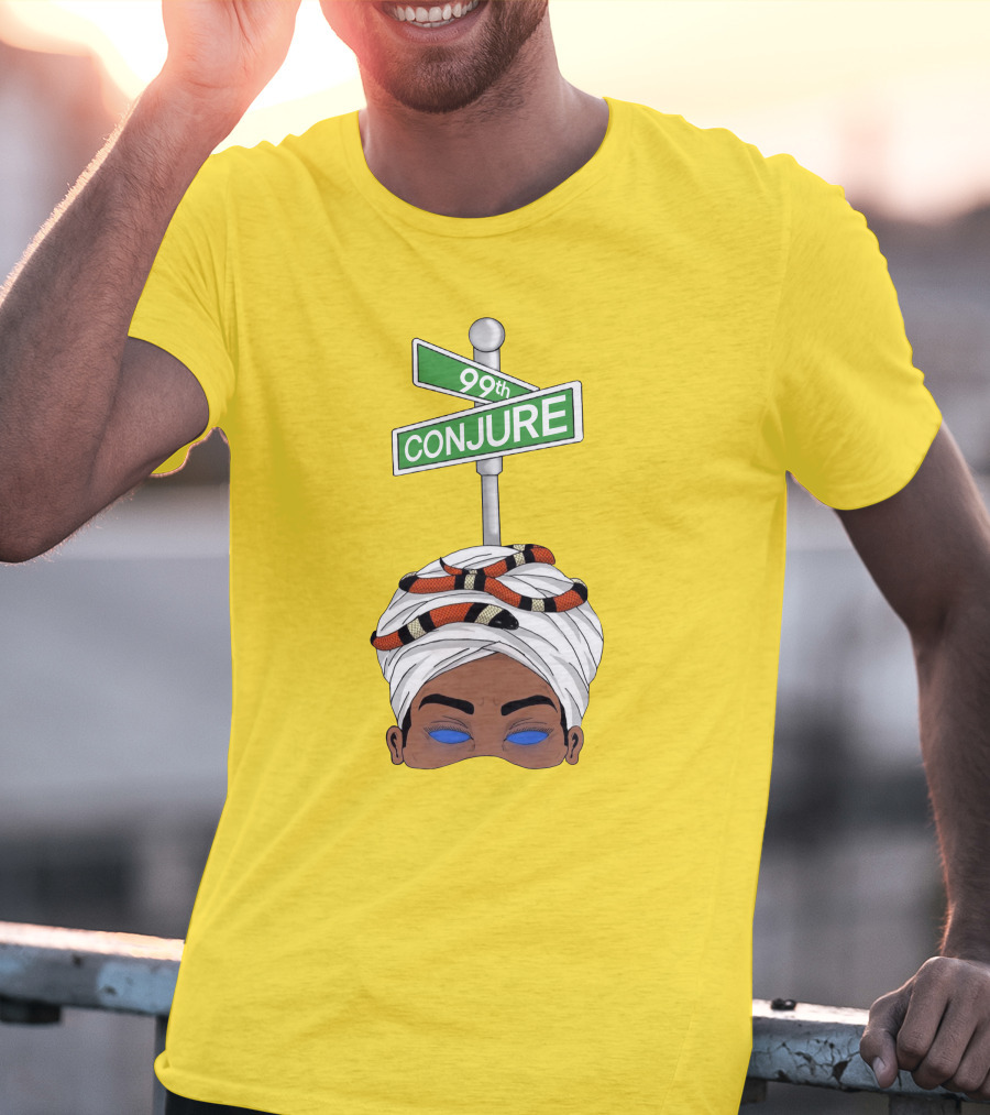 99Th Conjure Street Sign With Snake And Headwrap T-Shirt