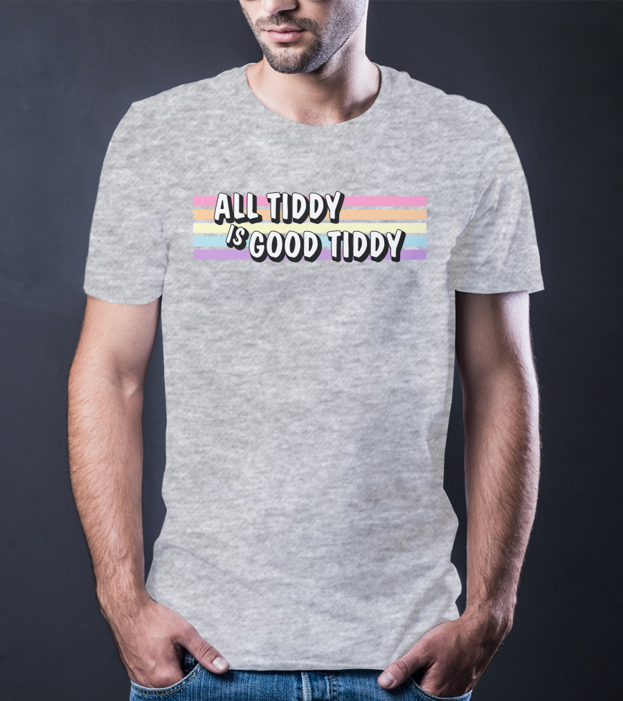 All Tiddy Is Good Tiddy Pastel Pride Stripes T-Shirt