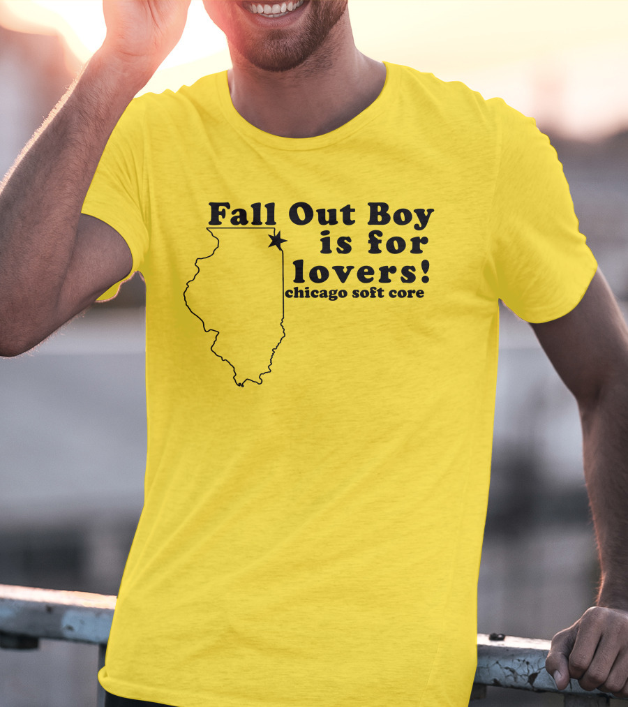 Fall Out Boy Is For Lovers Chicago Soft Core Illinois Map T-Shirt